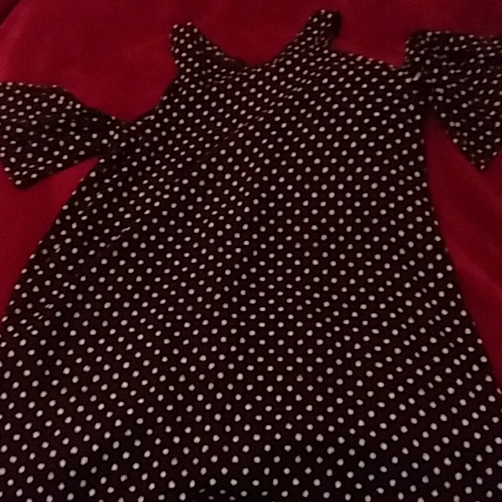 Black and white polka dotted dress